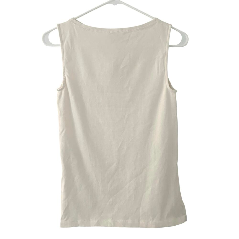 Madewell Women's Sleeveless Boatneck Side Slit Tee Vintage Ivory Cream XXS New - Picture 2 of 8